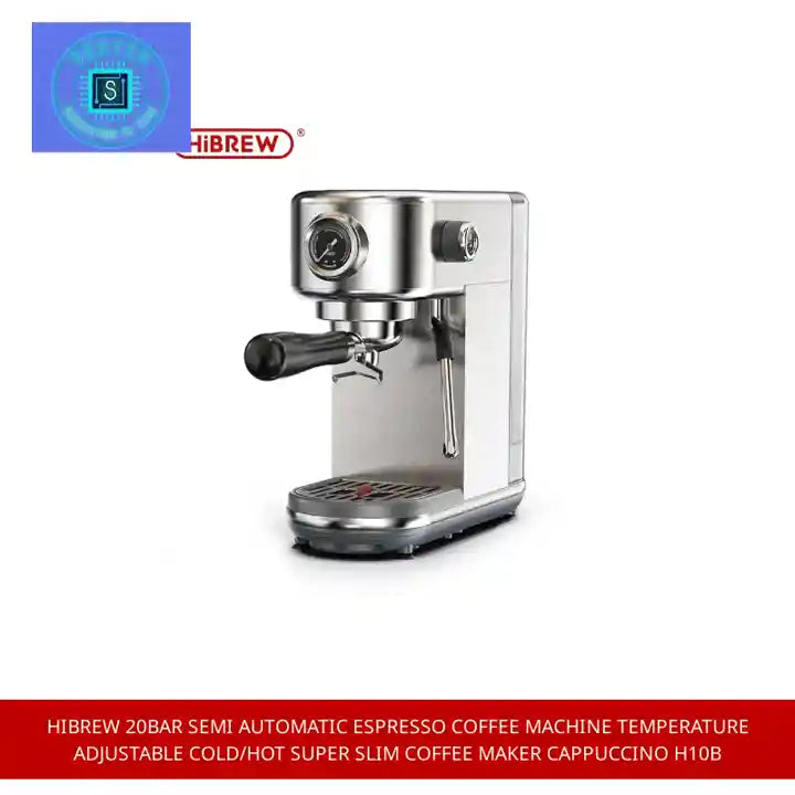 HiBREW 20Bar Semi Automatic Espresso Coffee Machine Temperature Adjustable Cold/Hot Super Slim Coffee Maker Cappuccino H10B by@Outfy