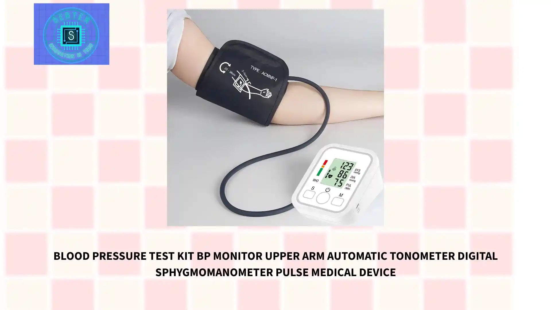 Blood Pressure Test Kit BP Monitor Upper Arm Automatic Tonometer Digital Sphygmomanometer Pulse Medical Device by@Outfy