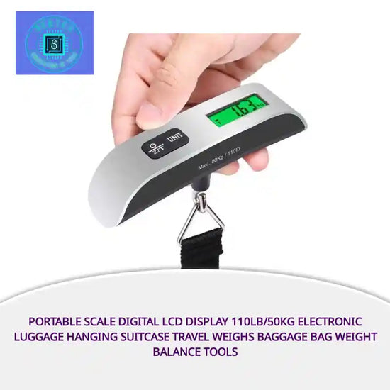 Portable Scale Digital LCD Display 110lb/50kg Electronic Luggage Hanging Suitcase Travel Weighs Baggage Bag Weight Balance Tools by@Outfy