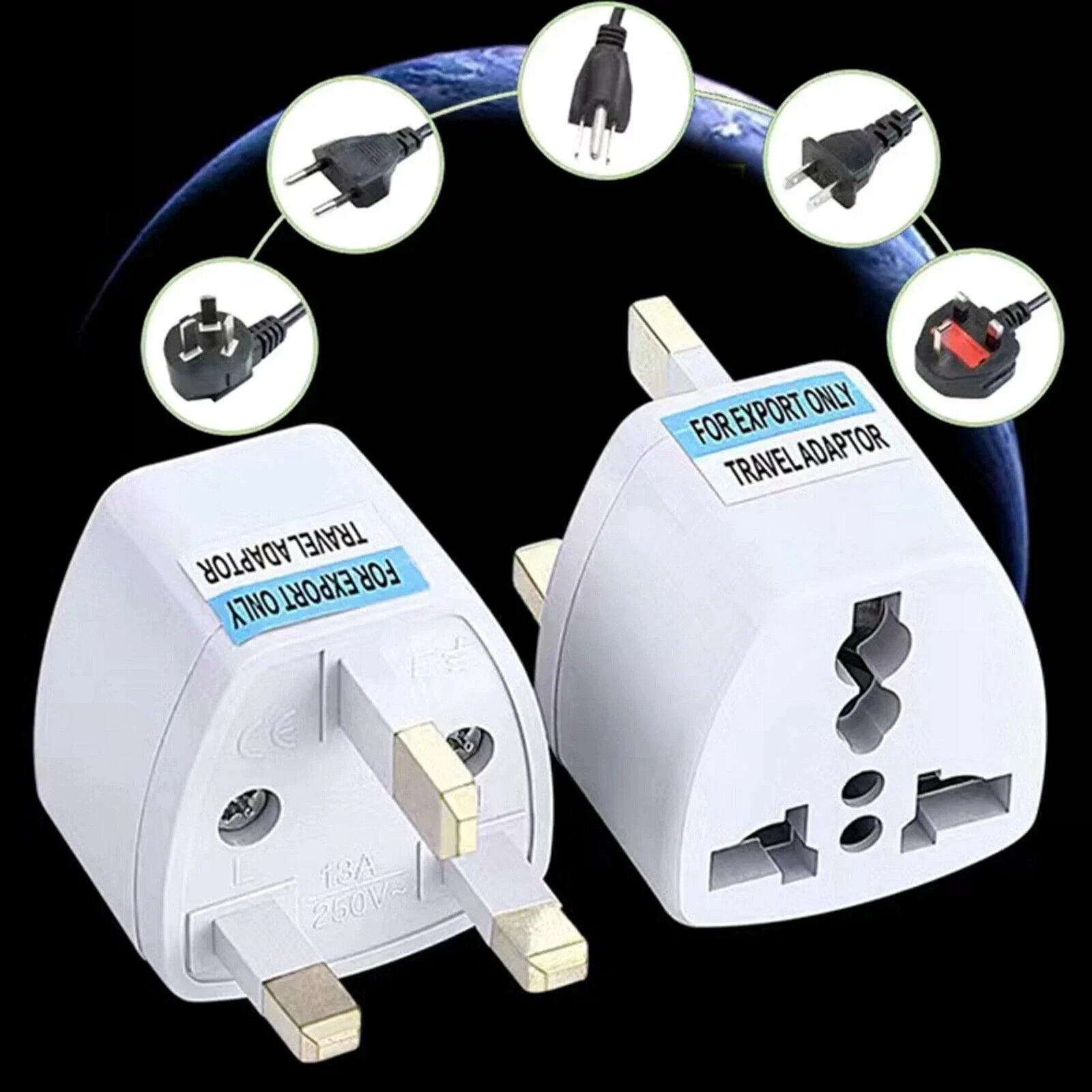 Universal Plug Adapter EU US UK AU CN To UK Type G Travel Socket Plug Converter by AIOX ONLINE