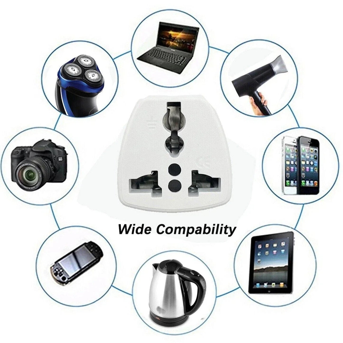 Universal Plug Adapter EU US UK AU CN To UK Type G Travel Socket Plug Converter by AIOX ONLINE