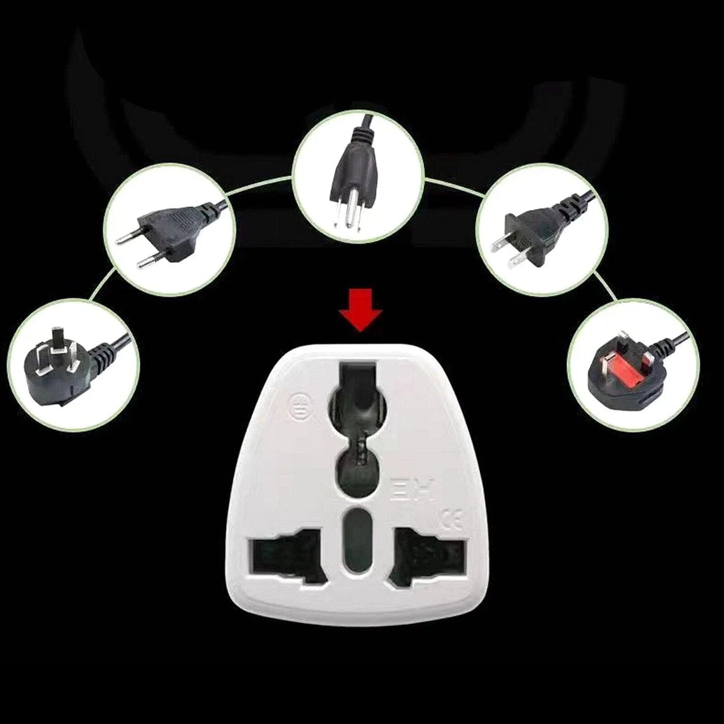Universal Plug Adapter EU US UK AU CN To UK Type G Travel Socket Plug Converter by AIOX ONLINE