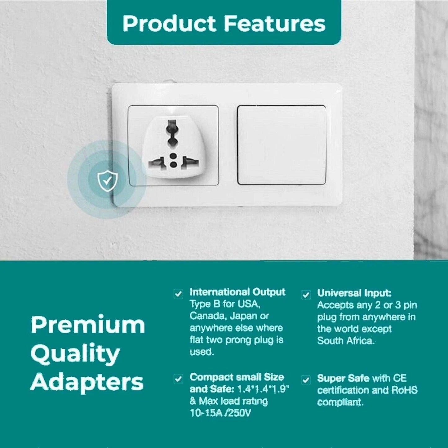 Universal Plug Adapter EU US UK AU CN To UK Type G Travel Socket Plug Converter by AIOX ONLINE