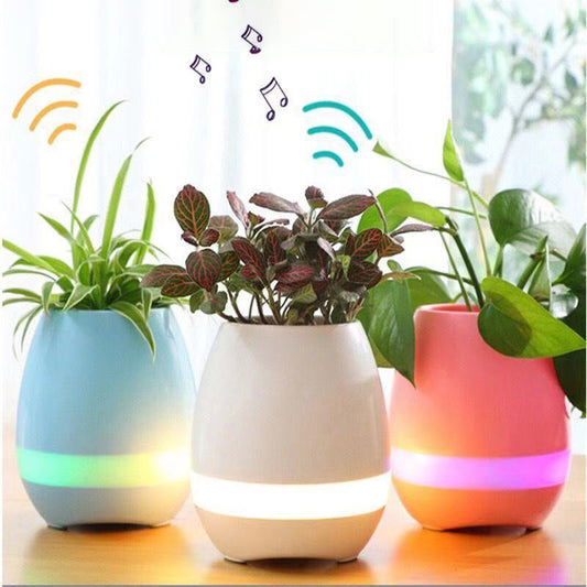 Music Bonsai Flower Pot Wireless Bluetooth Speaker With Night Light Sertex